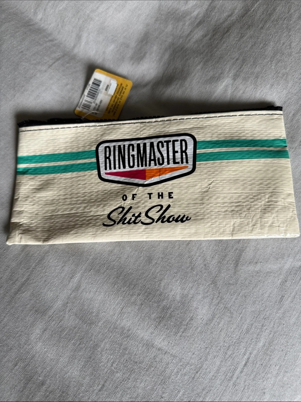 Ringmaster of the ShitShow Cream and Teal Travel Pouch